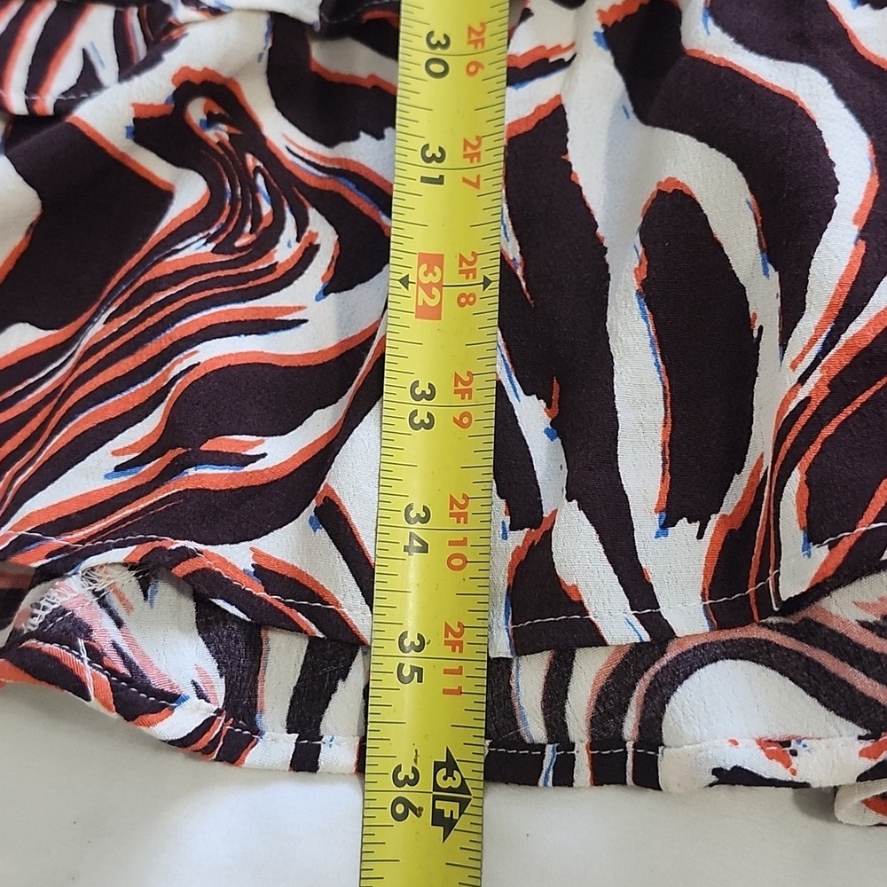 Anthropologie Robin Tiered Brown Orange & White Marble Animal Minidress Small - Picture 12 of 12